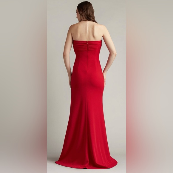 Tadashi Shoij DORSETT PLEATED CREPE GOWN BOS24002L-CHERY NWT - Picture 5 of 8